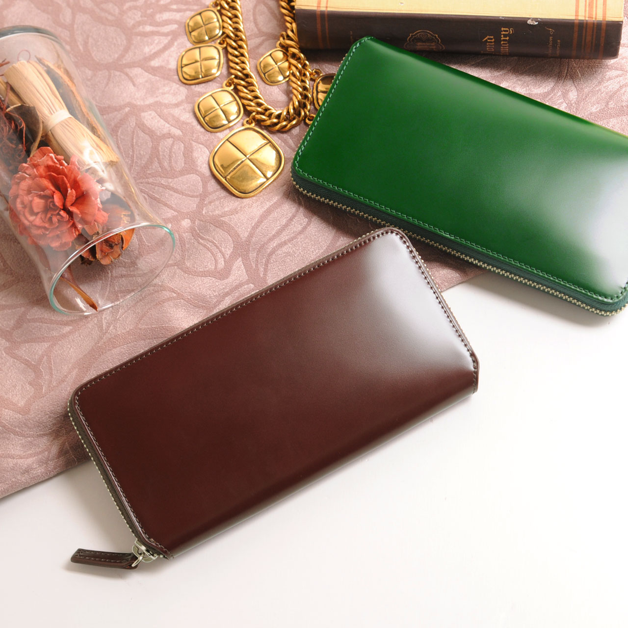 PRAIRIE 1957 PRAIRIE プレリー コードバン ラウンドファスナー 長財布