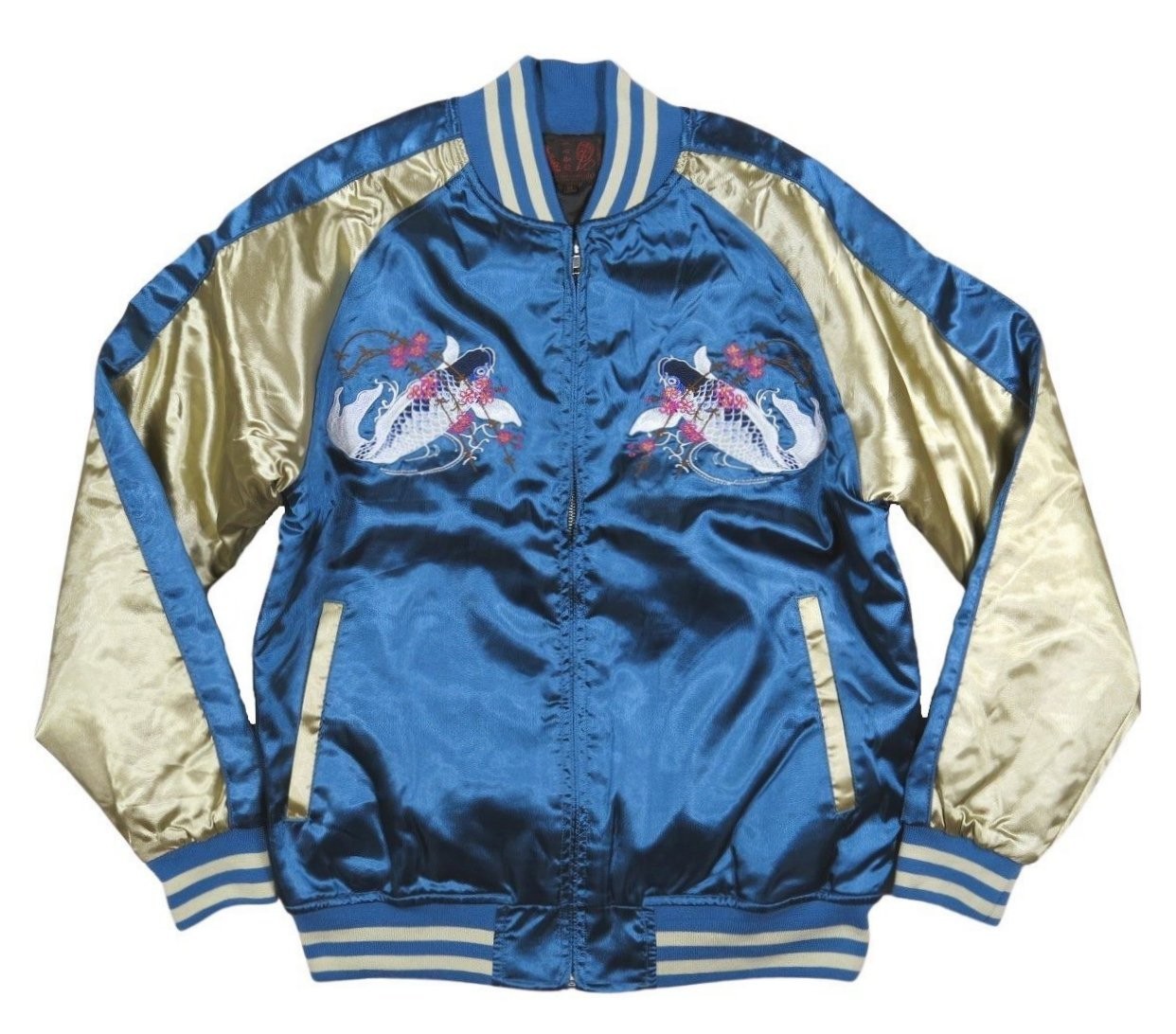 鯉桜 総刺繍 サテン地 中綿入り 和柄 スカジャン メンズ : JTWO - 通販