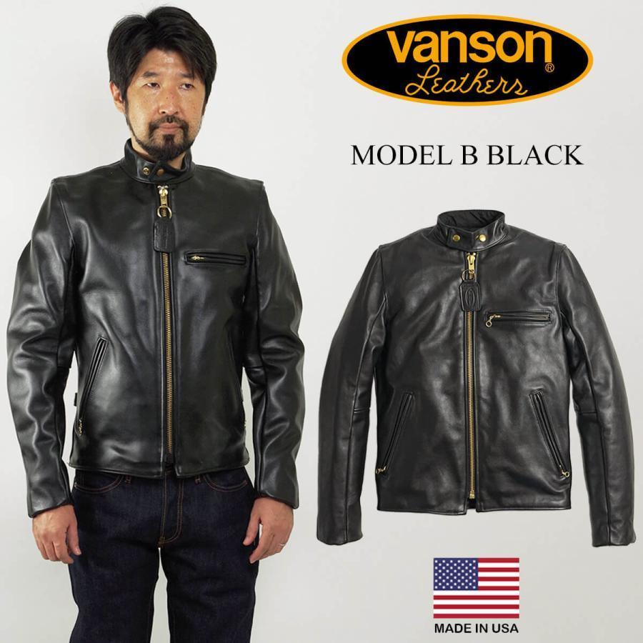 VANSON（バンソン） VANSON MODEL B シングル ライダース ブラック