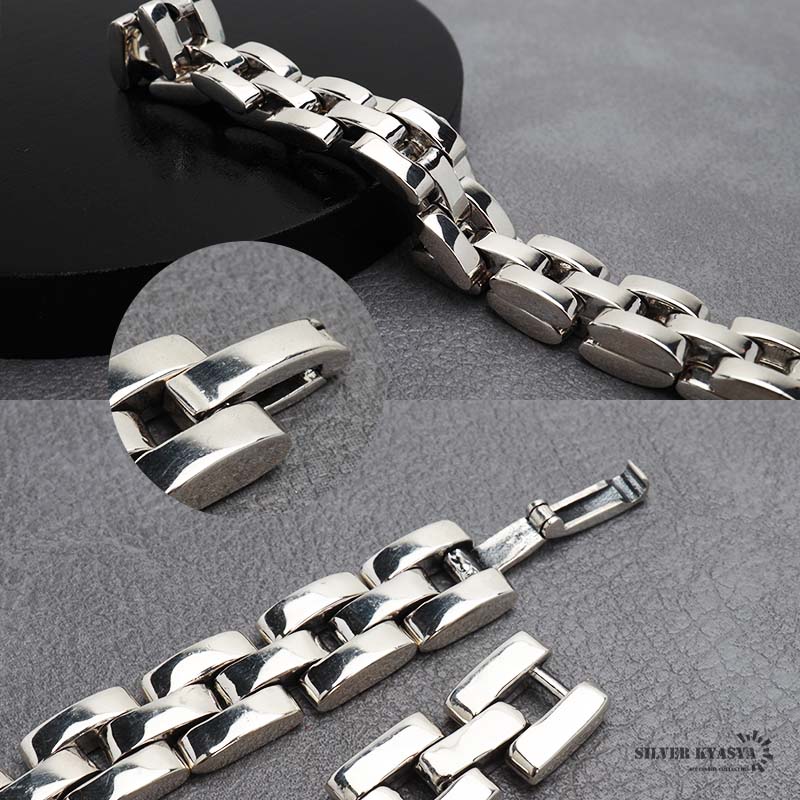 シルバー925 時計ベルトブレスレット メタルバンドブレスレット