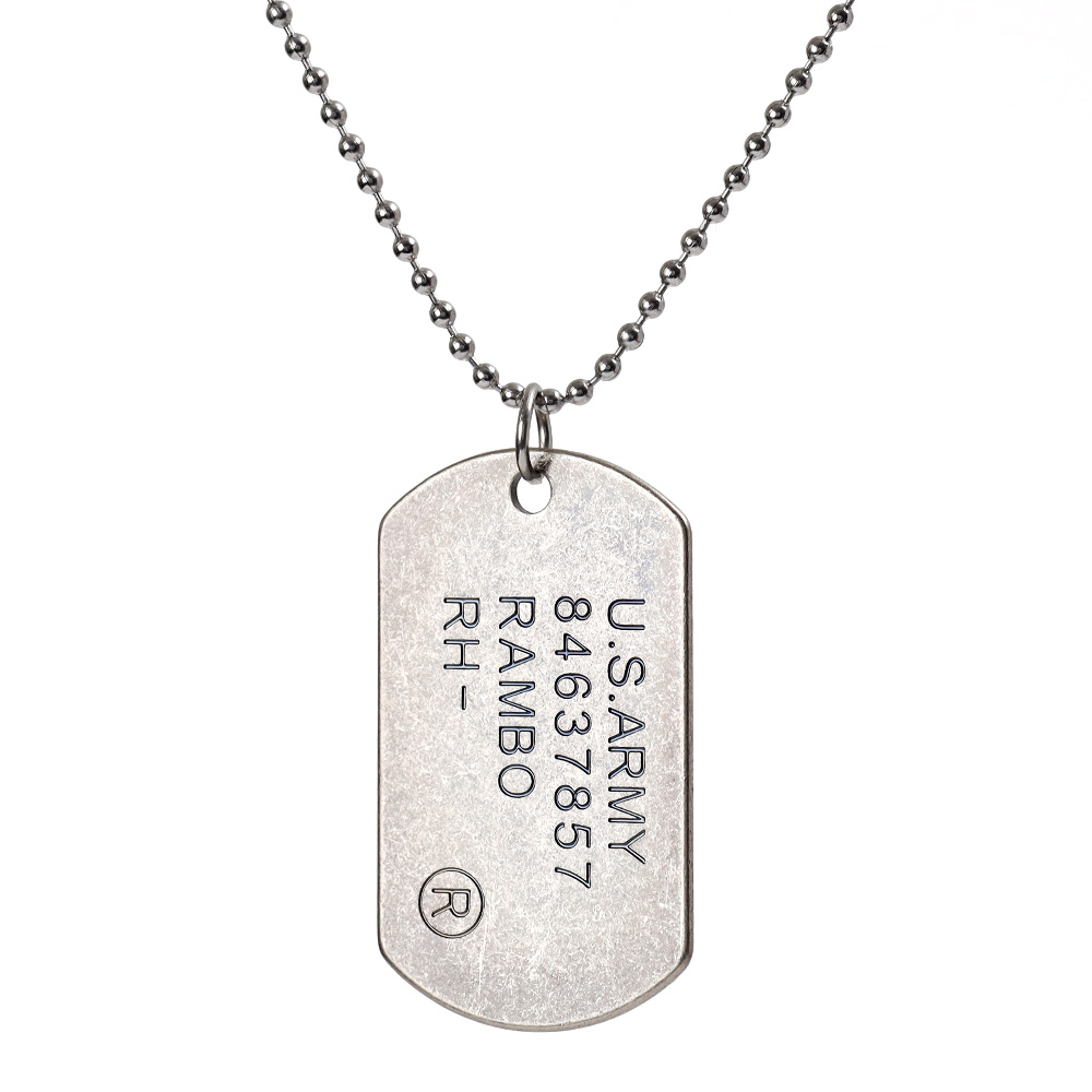 ステンレス 英字ドッグタグネックレス ゴールド シルバー ブラック