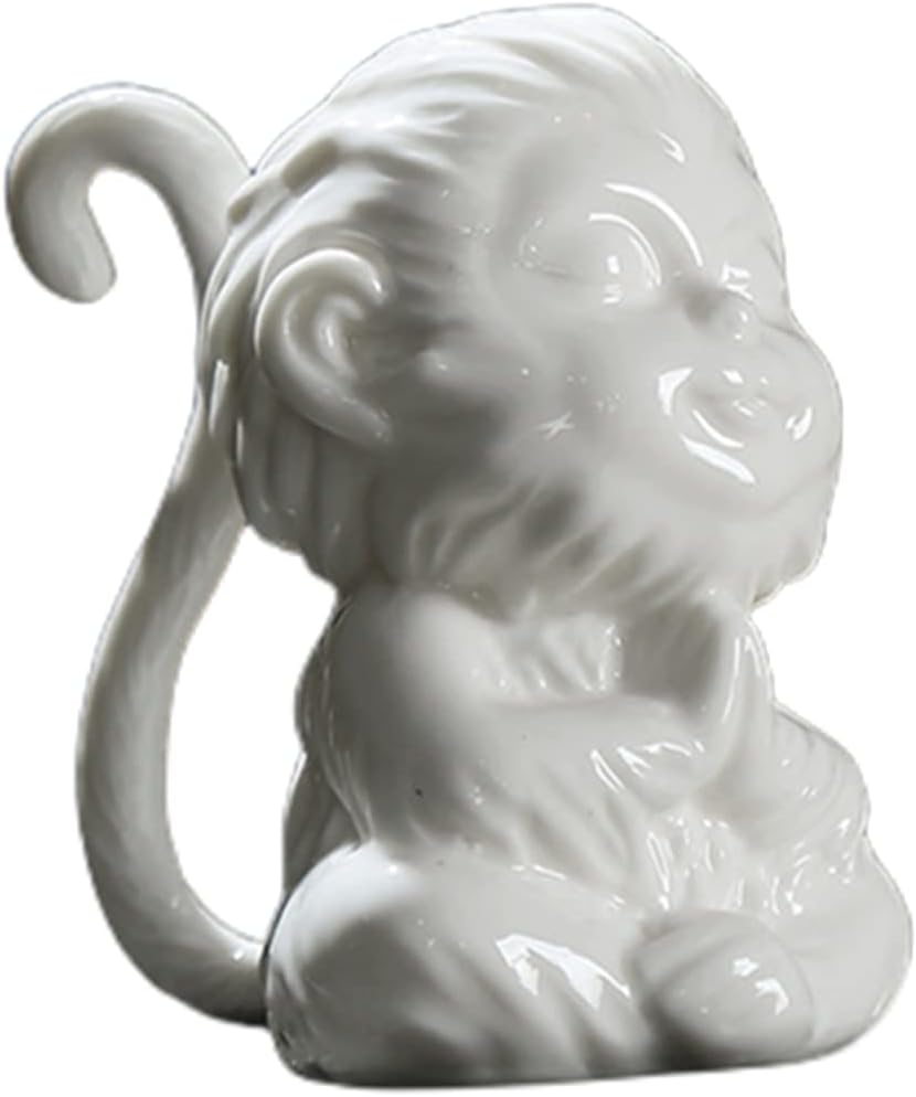 サル 陶器製 置物 悟空置物猿像中国風水風水装飾セラミック芸術茶