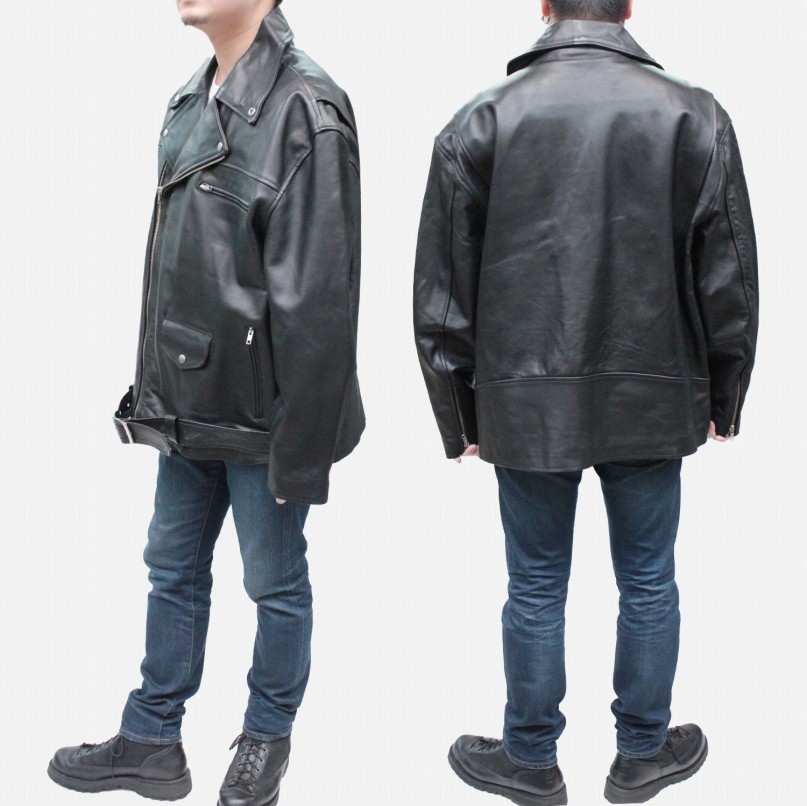 Mo-LAWS 大きいサイズ レザージャケット メンズ ダブルライダース