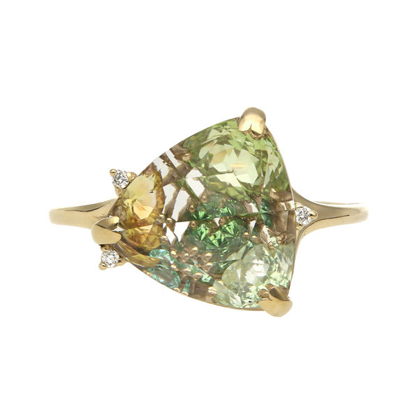 Jewel closet by L&Co. リング 指輪 レディース 18金 K18 グリーン 黄