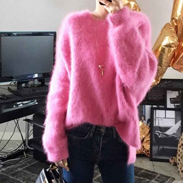 ニット セーター モヘア ゆるニット ふわふわ ゆったり 長袖