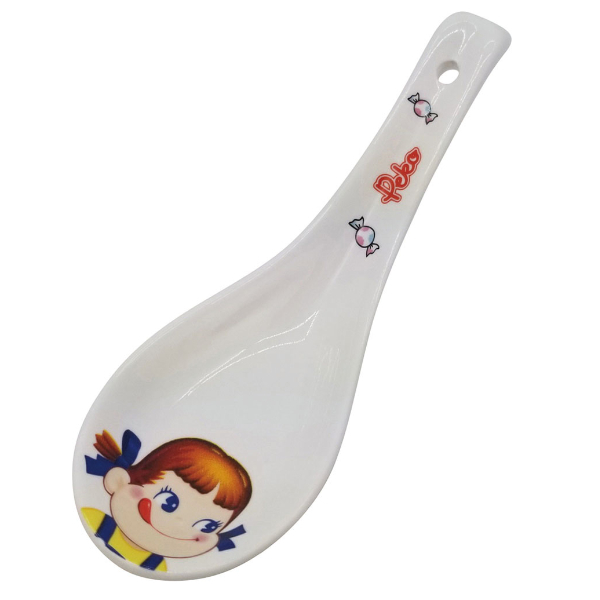 レンゲ 13cm ペコちゃん 磁器製 キャラクター （ スプーン れんげ 蓮華