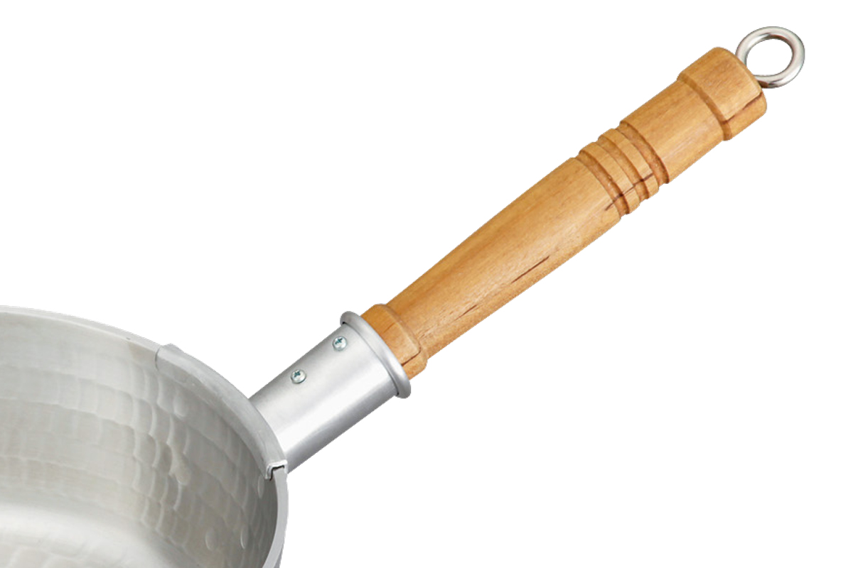 雪平鍋 21cm 2.1L ガス火専用 アルミ製 打出し 底広 浅型 日本製 中尾