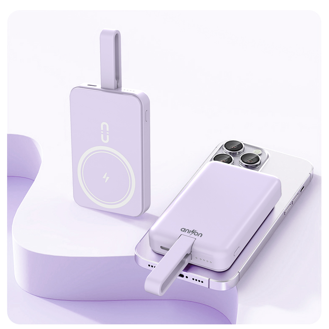 Aniyon モバイルバッテリー MagSafe ワイヤレス 小型 10000mAh 磁気