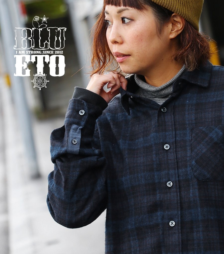 ブルート) BLUETO 長袖 シャツ レギュラーシャツ ネルシャツ
