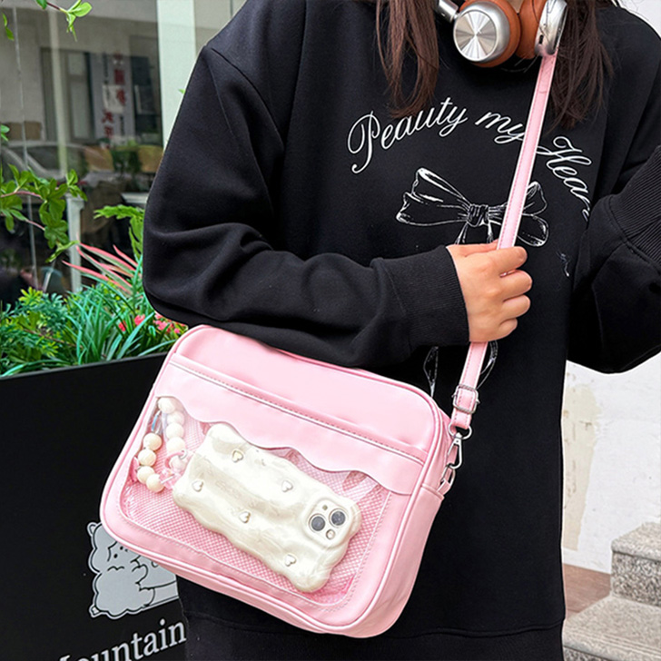 REAL STYLE 痛バッグ 痛バ ショルダーバッグ メッシュボード付き 缶