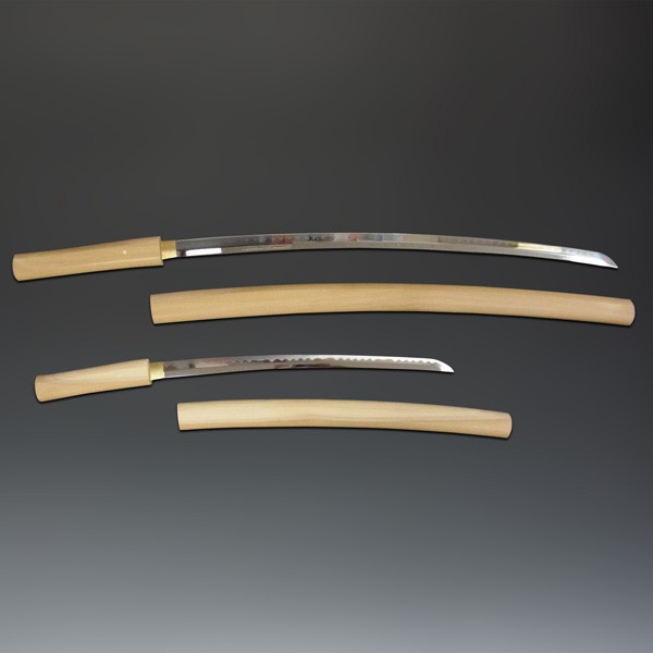 模造刀 白鞘 2点セット（大刀 小刀） 刀剣 : 仏像と縁起物の専門店 龍
