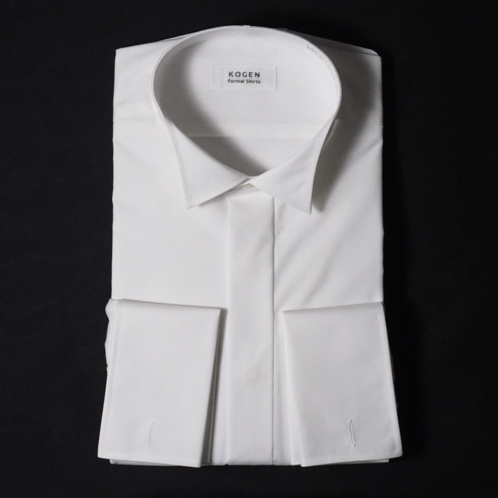 ウイングカラーシャツ メンズ 形態安定 スワロフスキー カフス付 比翼