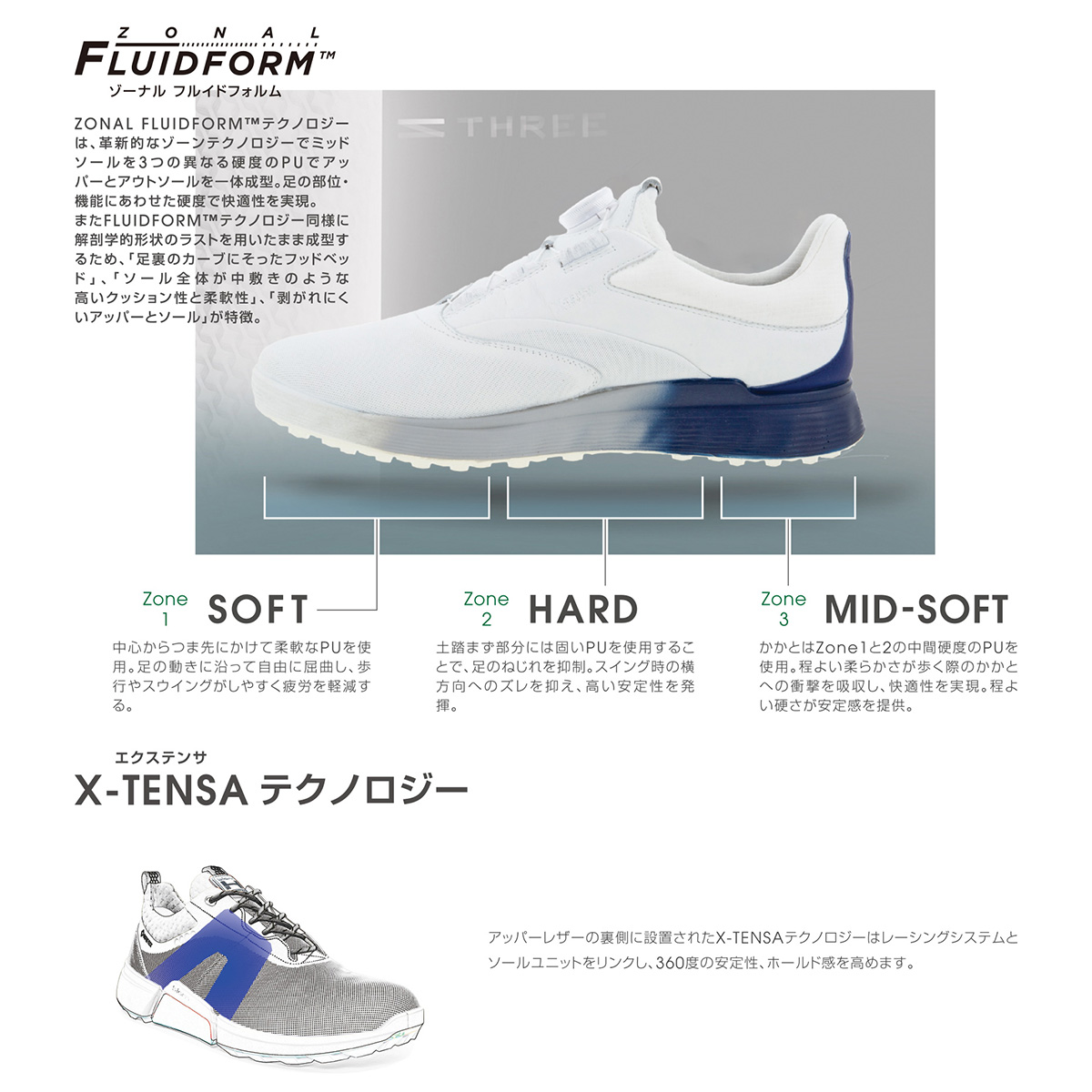 ecco（エコー） ゴルフ シューズ エススリー レース スパイクレス