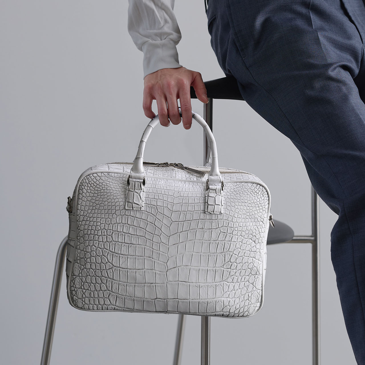 日本製 クロコダイル ブリーフケース メンズ 2way ブリーフ バッグ