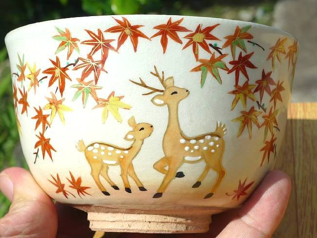 京焼 清水焼 抹茶茶碗 鹿に紅葉 亨 : 松韻堂 Yahoo!店 - 通販 - Yahoo