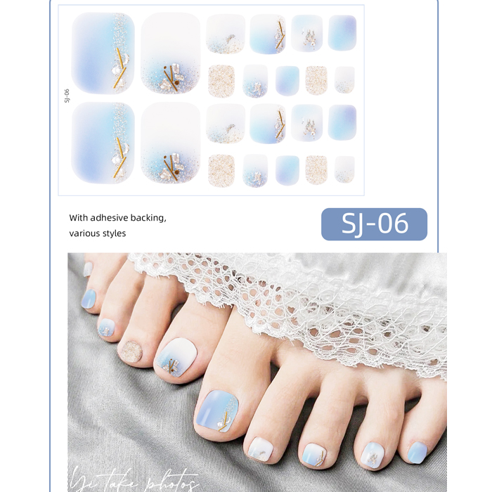ネイルシール フット ペディキュア 足 貼るだけ 簡単 ジェルネイル 3D