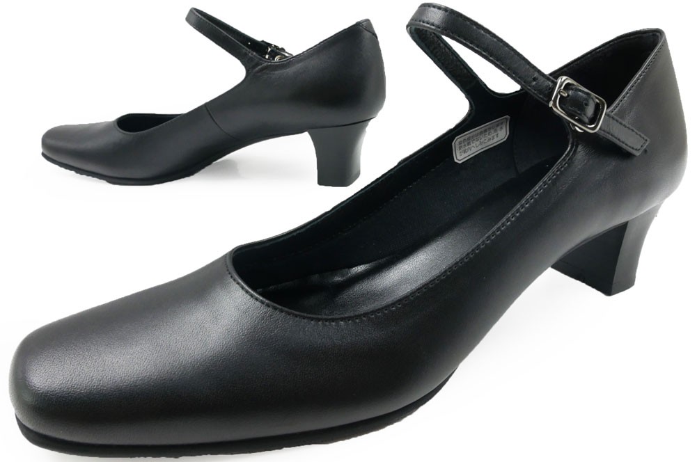 REGAL（リーガル） ストラップ パンプス 黒 痛くない 歩きやすい 革靴