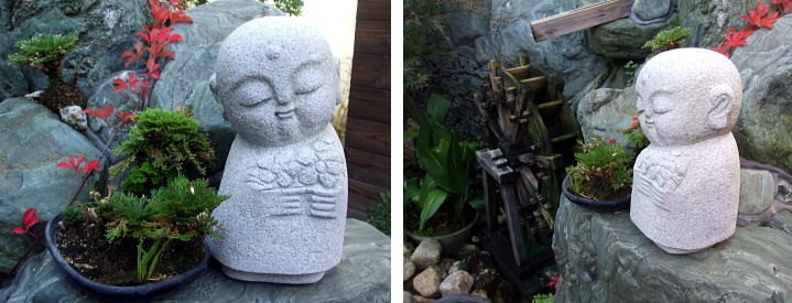 お祈り地蔵 Aタイプ 高さ約30cm 石台付き (高さ約5cm) 白御影石 石種G