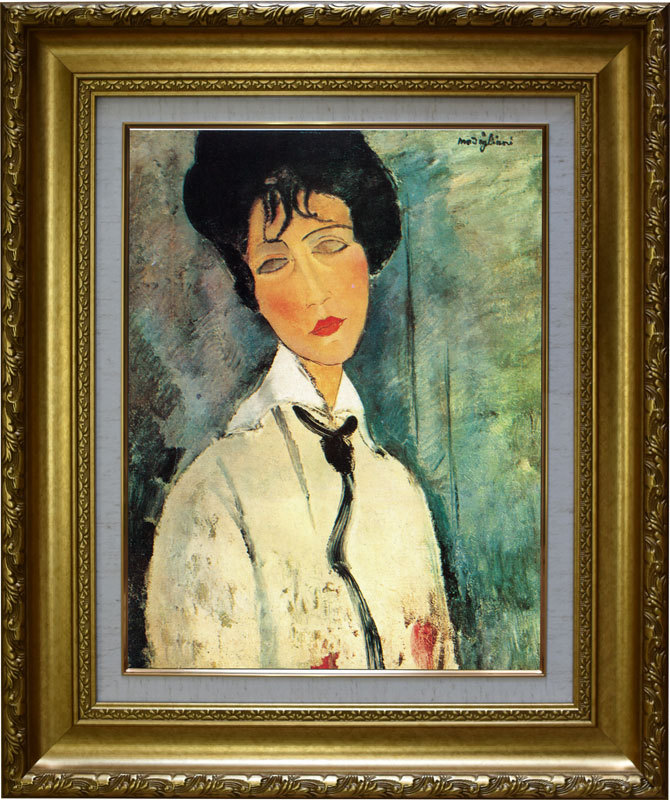 モディリアーニ タイをする女 6号 複製名画 絵画 ジクレー レプリカ