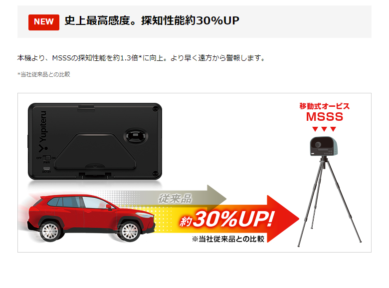 ユピテル（yupiteru） 2024年発売 MSSS対応 LS350 MSSS探知性能約30