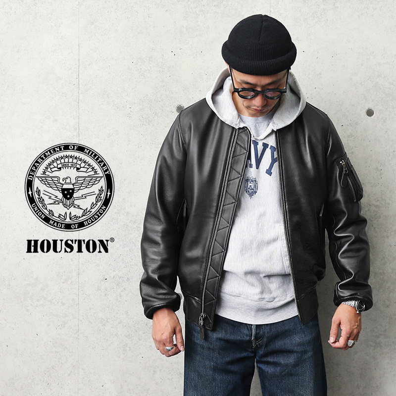 HOUSTON（ヒューストン） 8191 シープスキン レザー MA-1 フライト