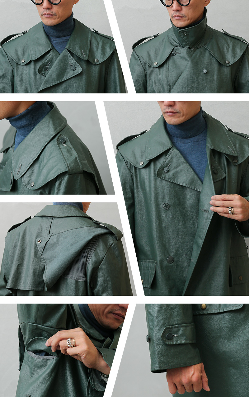 MILITARY（ミリタリー） 実物 USED スイス軍 PVCレザー レインコート