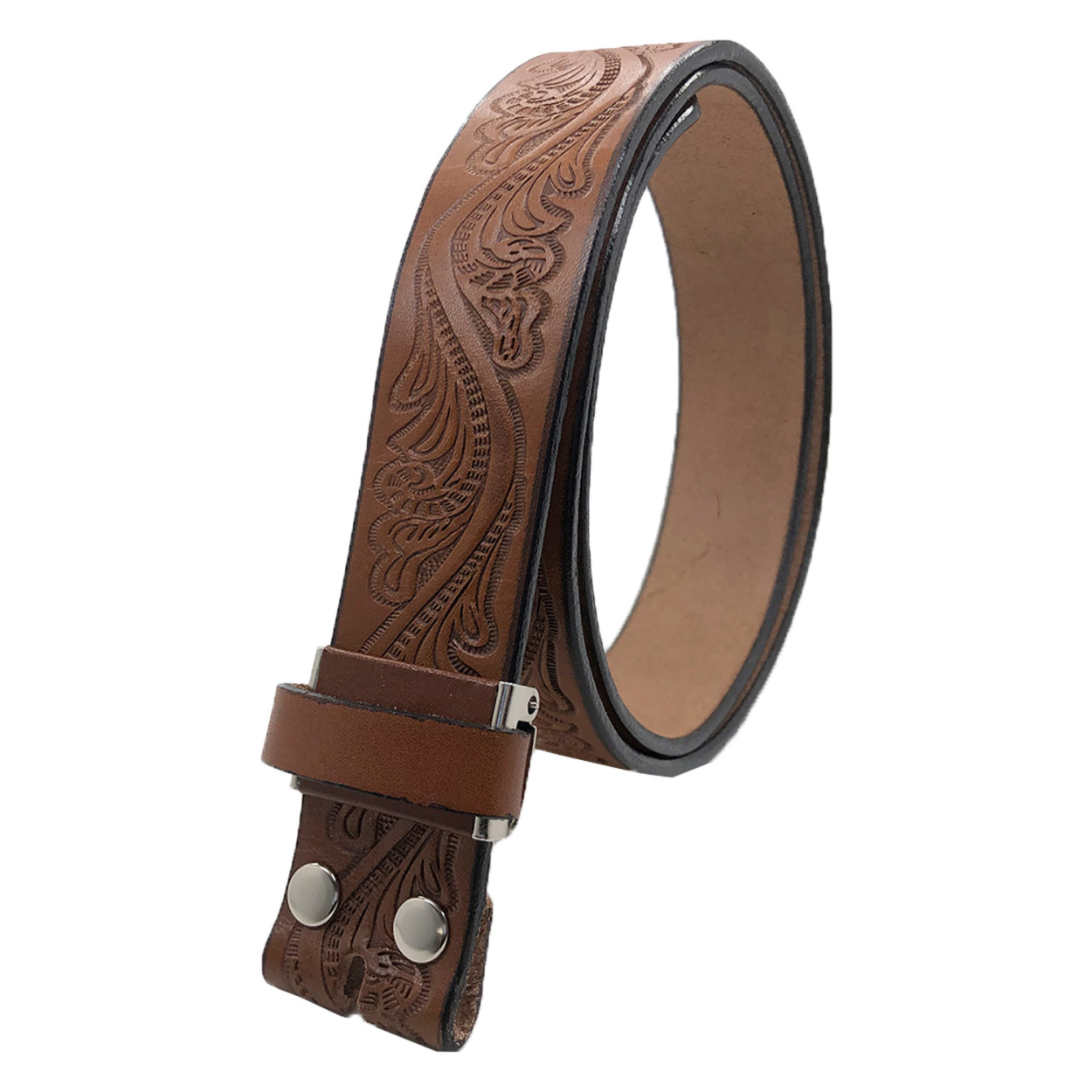 ベルト 栃木レザー クラフト 型押し 柄 メンズ 本革 帯のみ 交換用