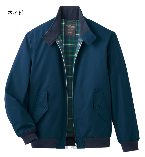 はっ水スイングトップ ブルゾン 便利な内ポケット 袖口衿裏リブ仕様