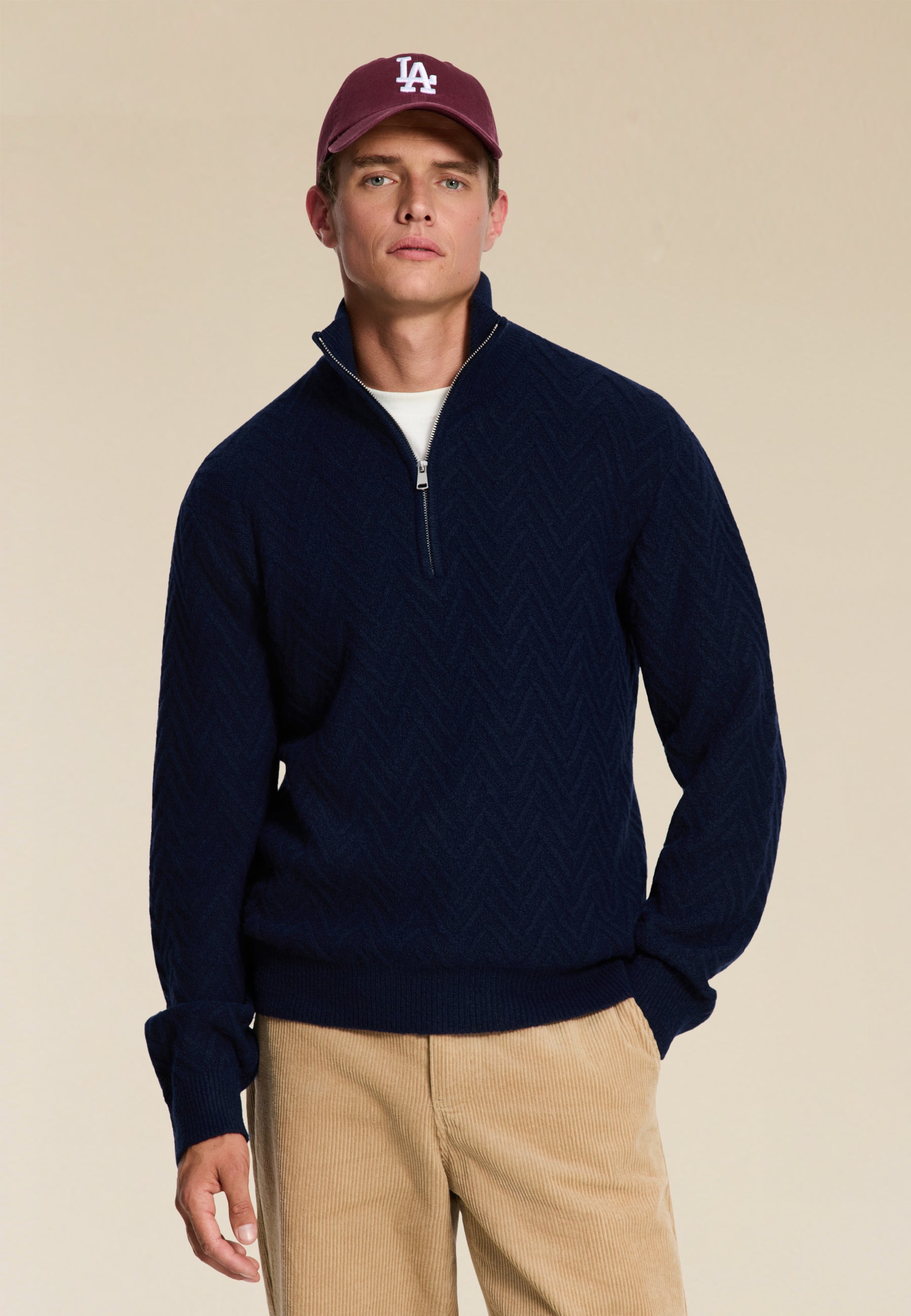 PIKE relaxed fit zigzag pullover | dark navy