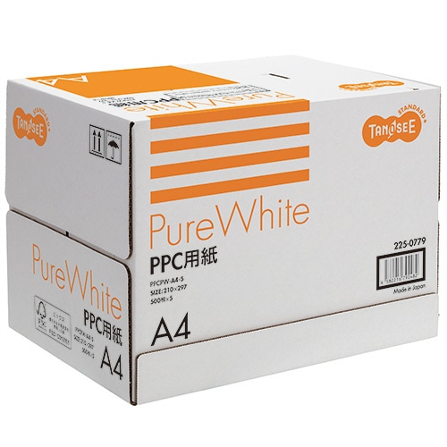 TANOSEE PPC用紙 Pure White A4 フタ無し箱 500枚 5冊/箱（ご注文単位1