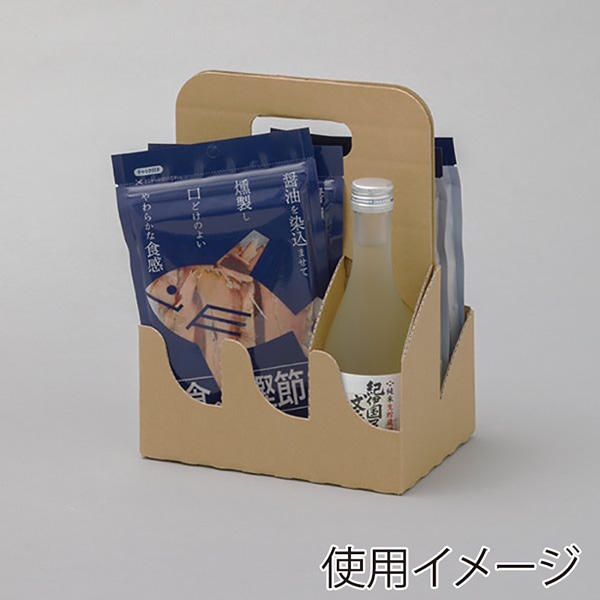 和気 リカーキャリーケース 6本入 クラフト 50枚/箱（ご注文単位1箱