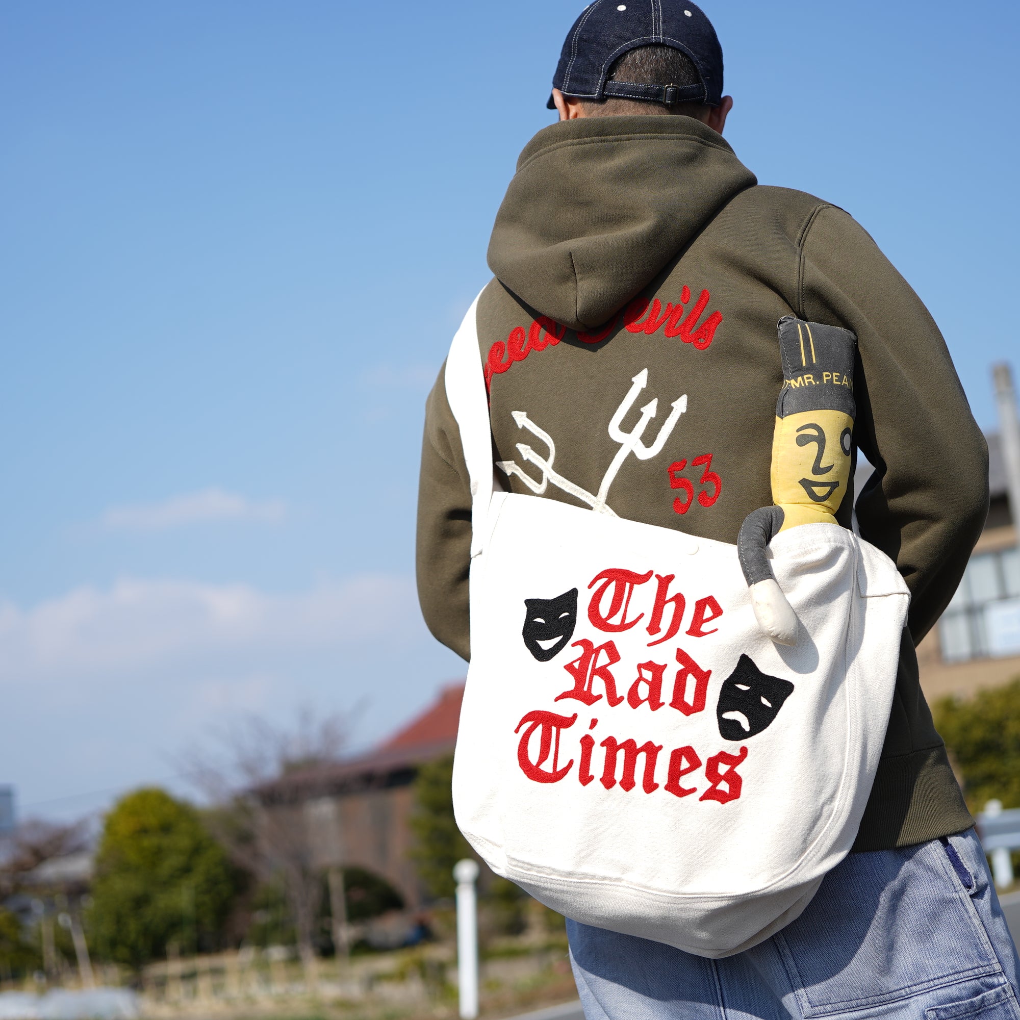 SK OLDIES チェーンステッチ ニュースペーパーバッグ 