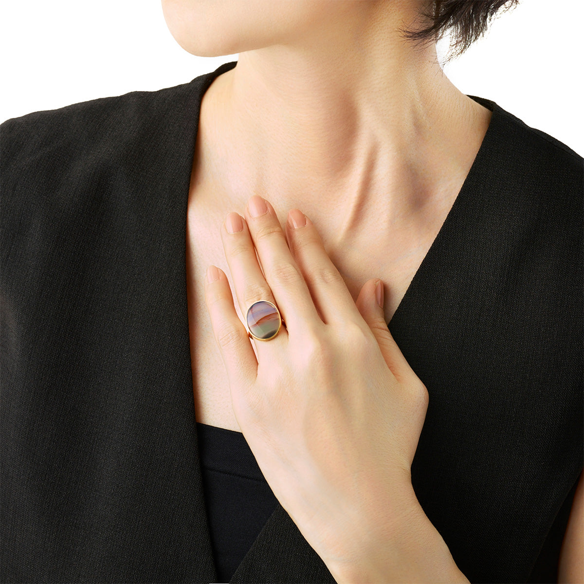 ジ*ム様 アゲートリング Calmness】ランドスケープアゲートリング [SV925]