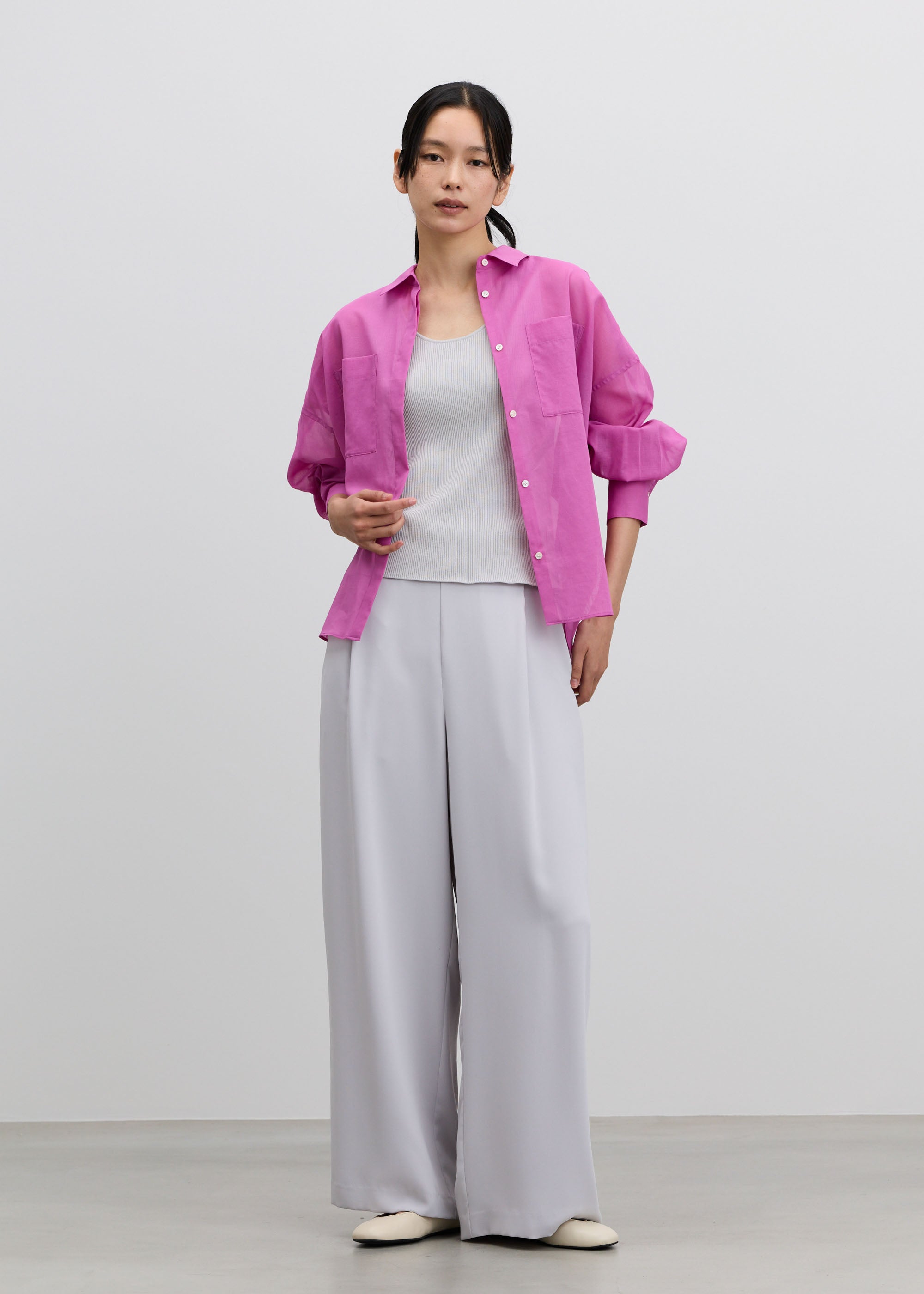 オーガニックコットンシアーシャツ - SOÉJU online store｜上質な大人