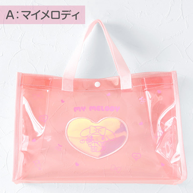 クリアバッグ トート おしゃれ プールバッグ 手提げバッグ シナモン