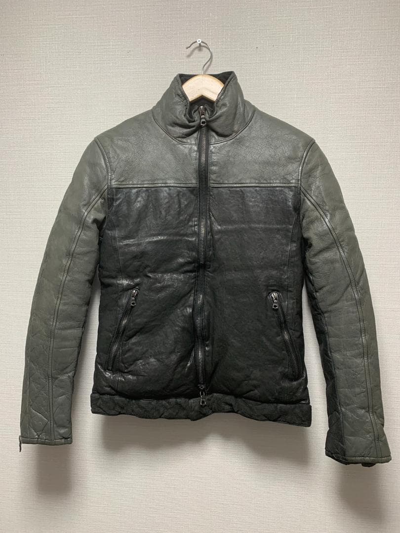 [BACKLASH] 製品加工 オールレザーダウンジャケット XXS程度 本革 BACKLASH] 製品加工 オールレザーダウンジャケット XXS程度 本革