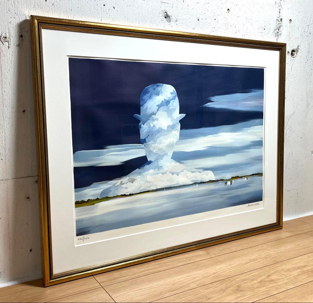 真作保証 リトグラフ 版画 デノエル「マグリットの幻想」 サイン有り /ドノエル 真作保証 リトグラフ 版画 デノエル「マグリットの幻想」 サイン有り