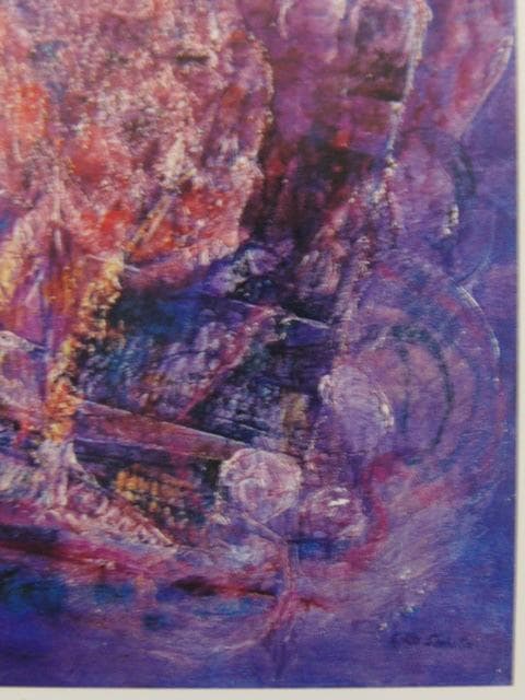 芝田キク、【花の訪問者】、希少な額装用画集より、新品額装付、状態