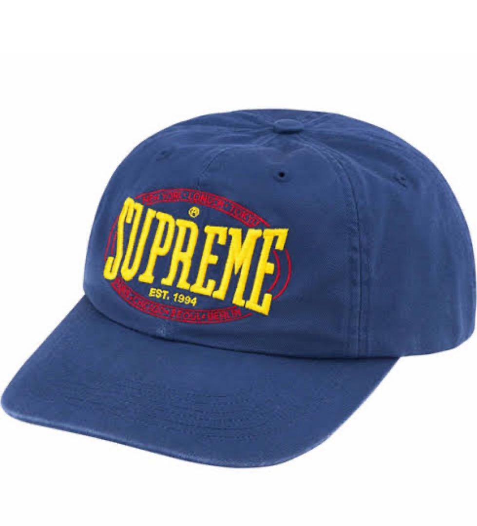 Supreme ネイビー ロゴキャップ