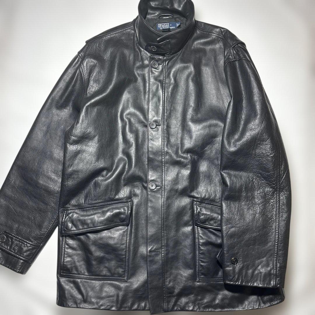 RALPH LAUREN カーコート　レザージャケット　xl チンスト
