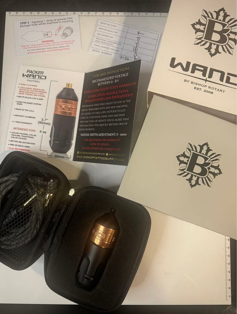 Bishop PACKER WAND 4.2 タトゥーマシン Bishop Wand Tattoo Machine - Packer 4.2 Stroke | Dermasoft Tattoo