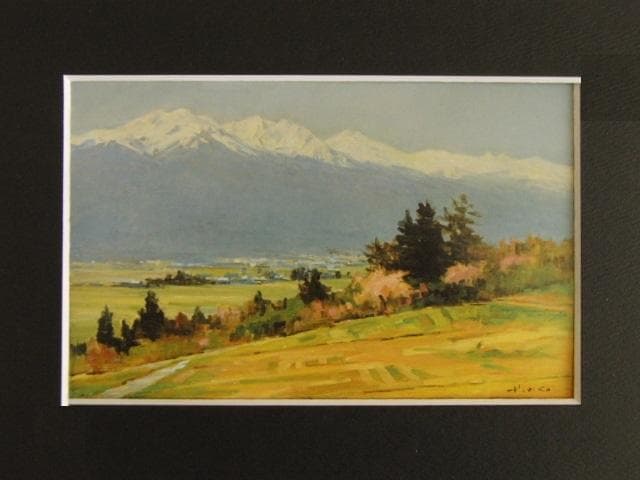 岡宏、【春喧】、希少な額装用画集画、新品高級額 額装付、状態良好