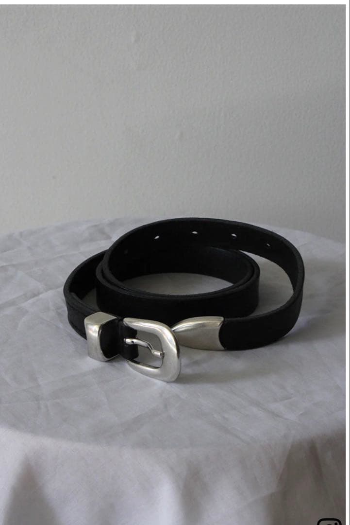 小物 OUR LEGACY 2CM BELT / BLACK LEATHER