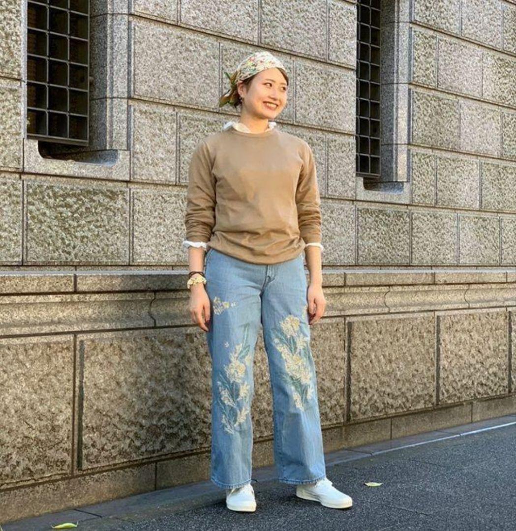 45r花あそび刺繍のフロントリバー（再び）専用です 45R再び6.5ヨットマン刺繍のクロスビー5（再び・淡色）: WOMEN｜45R