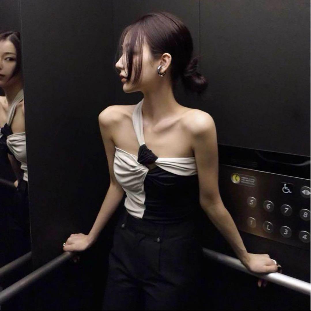 メルトザレディ melt the lady contrast knot tops