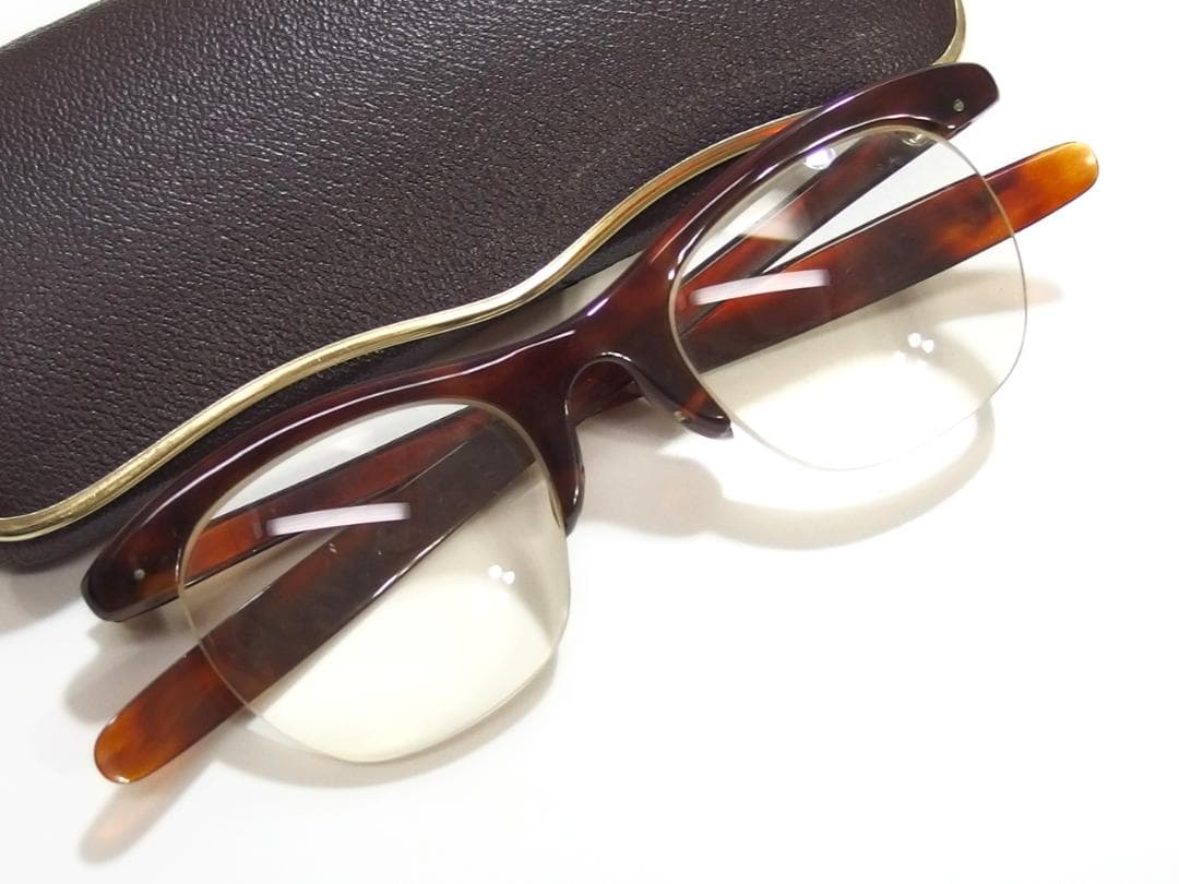 【値引交渉歓迎】【美品★レトロ】レトロ上トロ甲本鼈甲眼鏡2201】 べっ甲メガネ A02KK UM6511 トロ甲｜メガネ店トリプル銀座