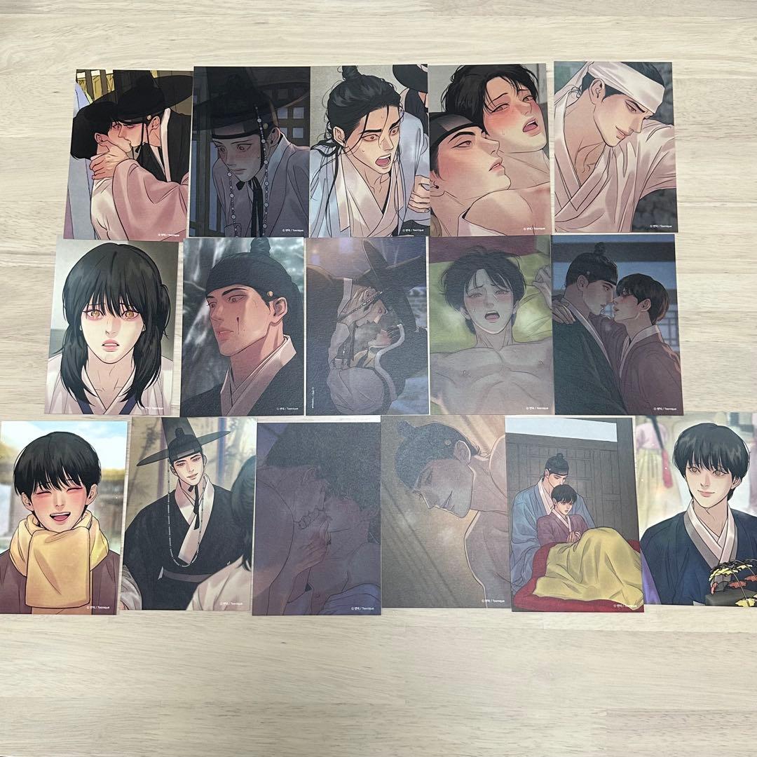 韓国BL LEZHIN 夜画帳 イラストカード ポストカード コラボカフェ