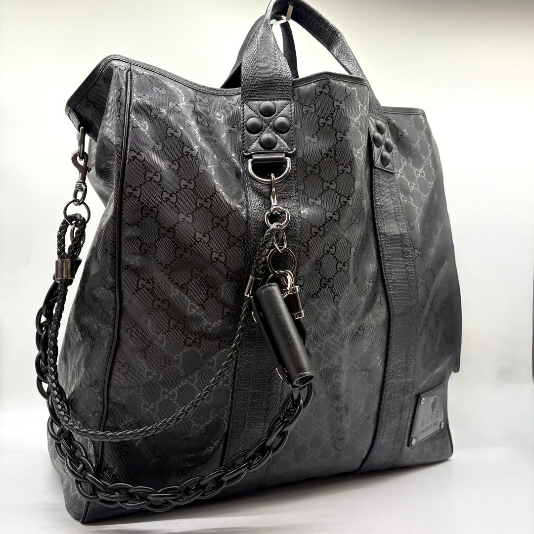 【超希少 ランウェイ限定品】GUCCI ウォレットチェーン付 インプリメ トート