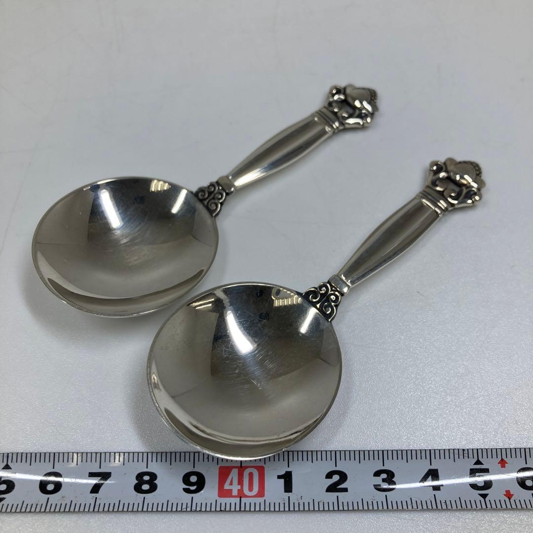専用　ジョージジェンセン　エコーン　小スプーンA 52g 東さ7-0210☆2F エコーン(ACORN) グレープフルーツスプーン I Georg Jensen