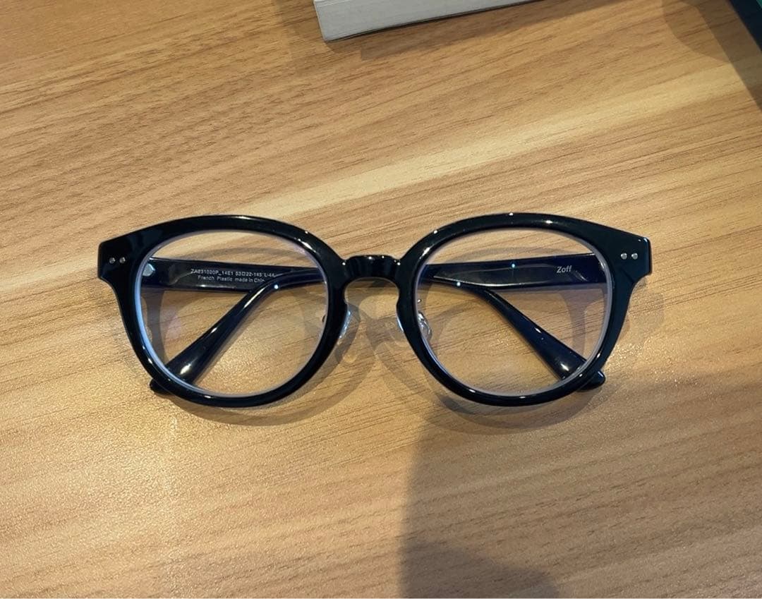 zoff 丸みのあるウェリントン 度付き 黒縁メガネ フレーム Zoff（ゾフ） 伊達メガネ メガネ 眼鏡 ウェリントン型 メガネ｜黒縁